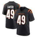 C.Bengals #49 Barrett Carter Player Black Home Game STECN Stitched Jerseys
