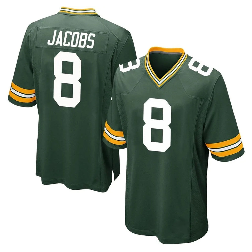 GB.Packers #8 Josh Jacobs Player Green Home Game STECN Stitched Jerseys