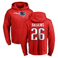 NE.Patriots #26 Hassan Haskins Player Red LOGO Pullover Hoodies Home Game STECN Stitched Jerseys