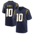 LA.Chargers #10 Justin Herbert Player Navy Home Game STECN Stitched Jerseys