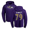 B.Ravens #79 Ronnie Stanley Player Purple Salute to Service Pullover Hoodie STECN Stitched Jerseys