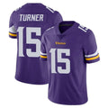 M.Vikings #15 Dallas Turner Player Purple Limited Vapor Untouchable Home Game STECN Stitched Jerseys