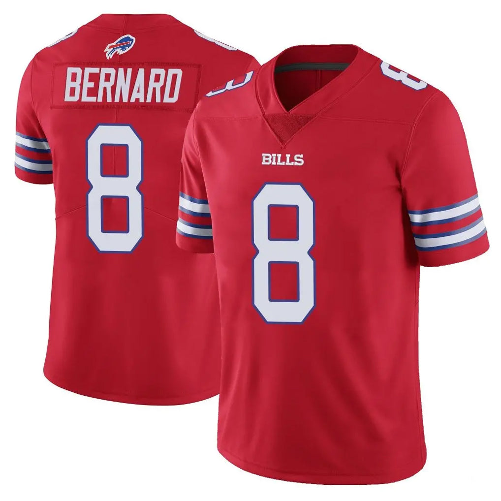 B.Bills #8 Terrel Bernard Player Red Vapor Untouchable Limited STECN Stitched Jerseys