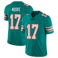 M.Dolphins #17 Trey Moore Player Aqua Limited Alternate Vapor Untouchable Home Game STECN Stitched Jerseys