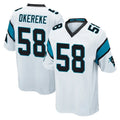 C.Panthers #58 Bobby Okereke Player White Game STECN Stitched Jerseys