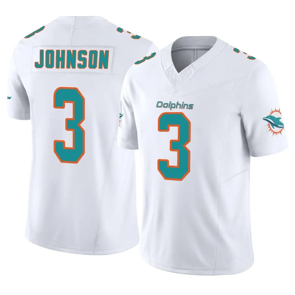 M.Dolphins #3 Chris Johnson Player White Limited Vapor F.U.S.E. Home Game STECN Stitched Jerseys