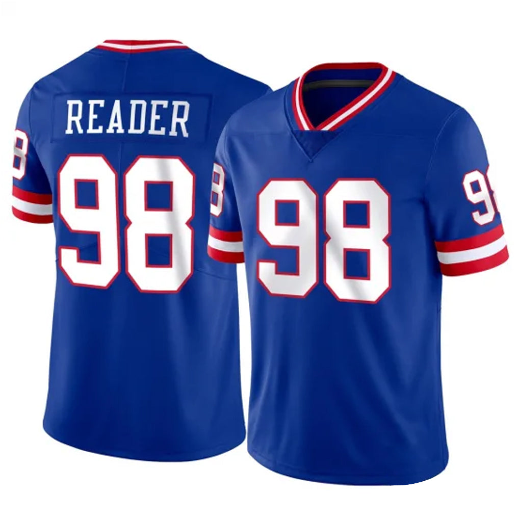 NY.Giants #98 DJ Reader Player Royal Classic Vapor Home Game STECN Stitched Jerseys