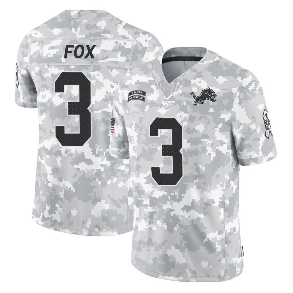D.Lions #3 Jack Fox Player Arctic Camo Salute To Service Limited STECN Stitched Jerseys