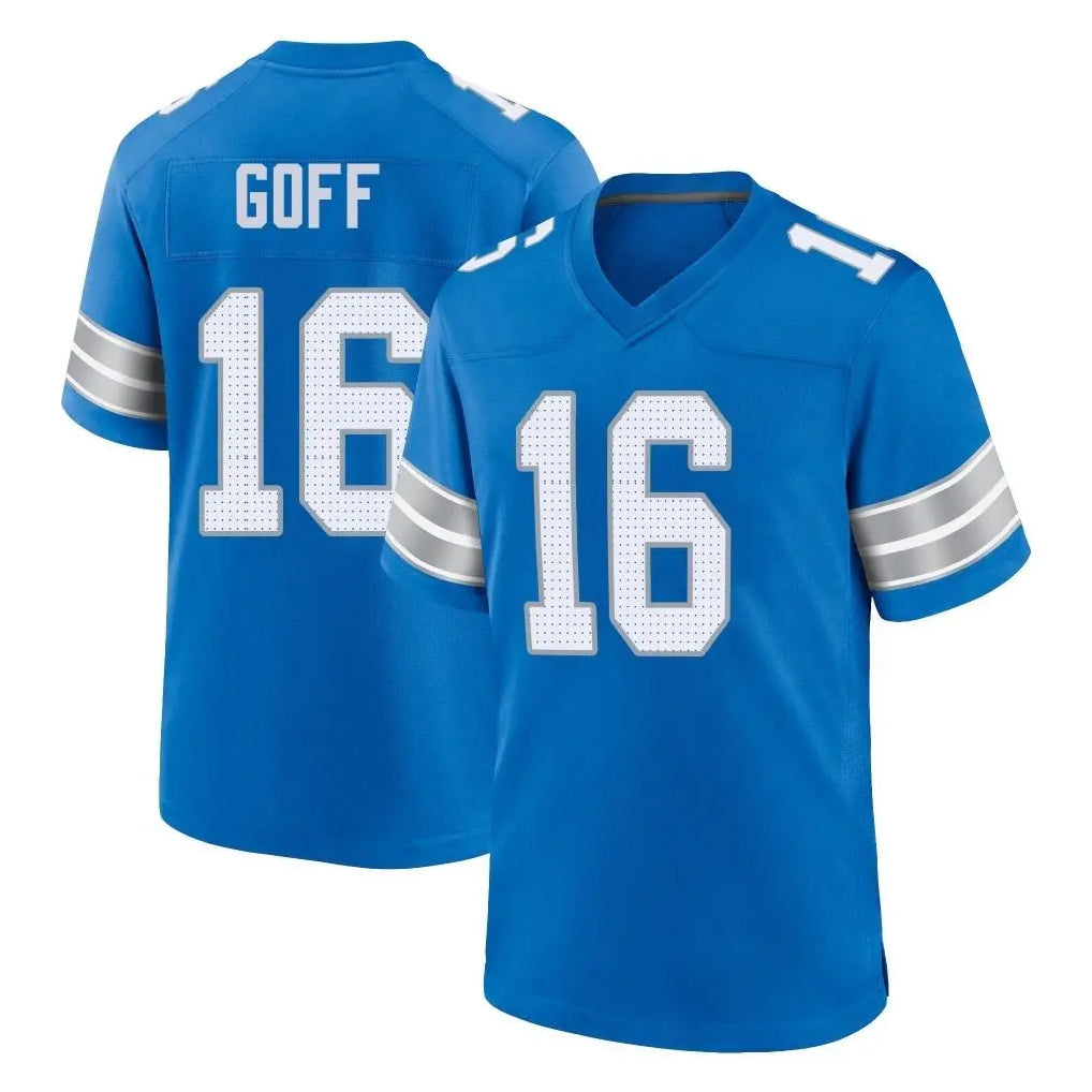 D.Lions #16 Jared Goff Player Blue Alternate Home Game STECN Stitched Jerseys