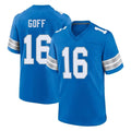 D.Lions #16 Jared Goff Player Blue Alternate Home Game STECN Stitched Jerseys