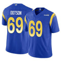 LA.Rams #69 Kevin Dotson Player Royal Limited Vapor F.U.S.E. Home Game STECN Stitched Jerseys