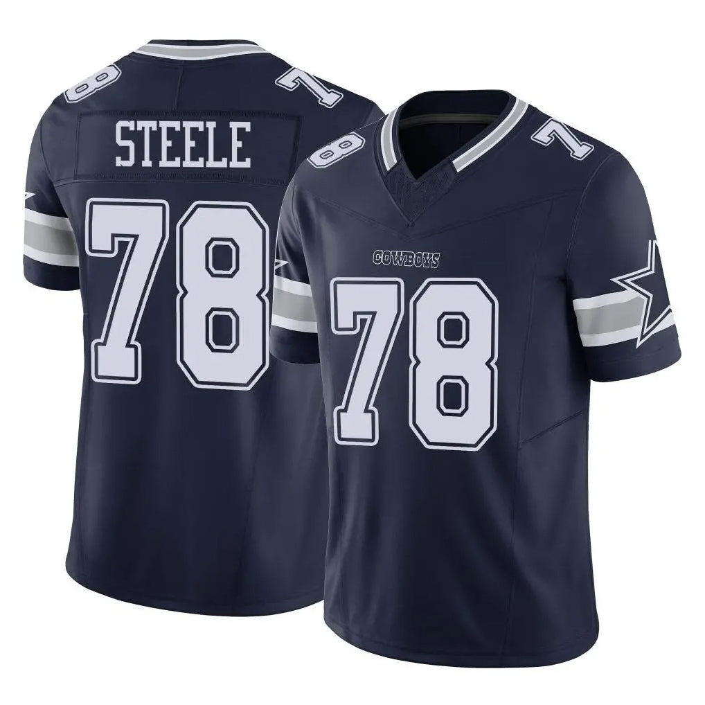 D.Cowboys #78 Terence Steele Player Navy Limited Vapor F.U.S.E. Home Game STECN Stitched Jerseys
