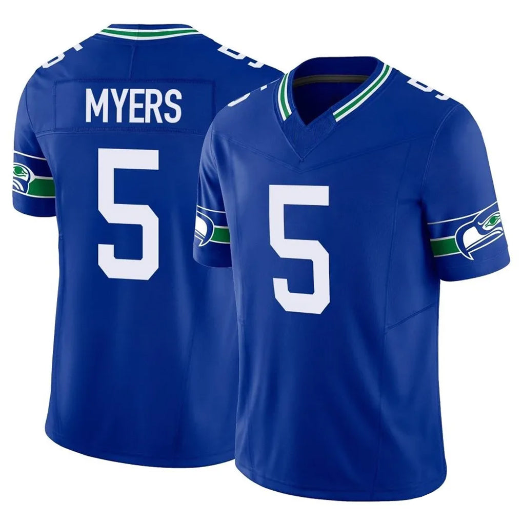 S.Seahawks #5 Jason Myers Player Royal Limited Throwback Vapor F.U.S.E. Home Game STECN Stitched Jerseys