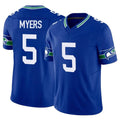 S.Seahawks #5 Jason Myers Player Royal Limited Throwback Vapor F.U.S.E. Home Game STECN Stitched Jerseys