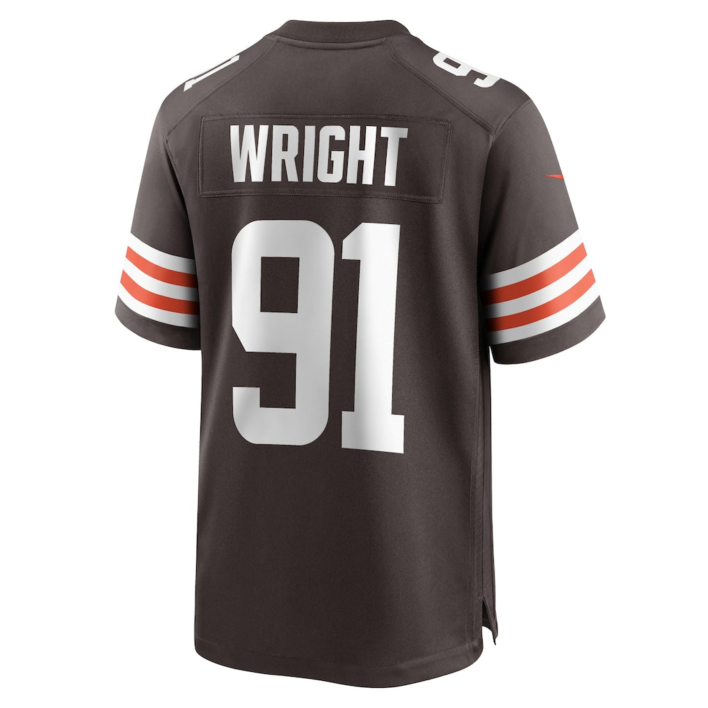 STECN C.Browns #91 Alex Wright Brown Team Game Jersey