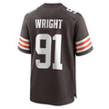 STECN C.Browns #91 Alex Wright Brown Team Game Jersey