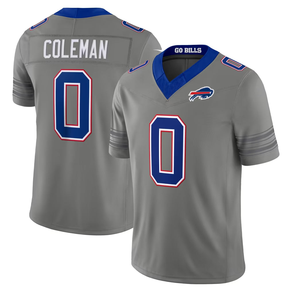 B.Bills #0 Keon Coleman Player Gray Limited Nickel City Home Game STECN Stitched Jerseys