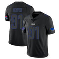 B.Bills #91 Ed Oliver Player Black Impact Limited Home Game STECN Stitched Jerseys