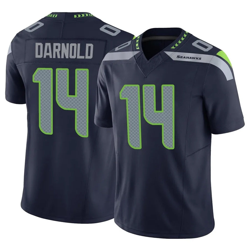 S.Seahawks #14 Sam Darnold Player Navy Limited Vapor F.U.S.E. Home Game STECN Stitched Jerseys