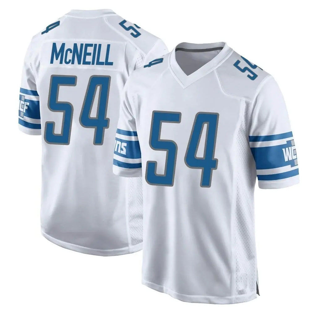 D.Lions #54 Alim McNeill Player White Home Game STECN Stitched Jerseys