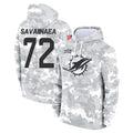 M.Dolphins #72 Jonah Savaiinaea Player Arctic Camo Salute to Service Hoodies Limited Game STECN Stitched Jerseys