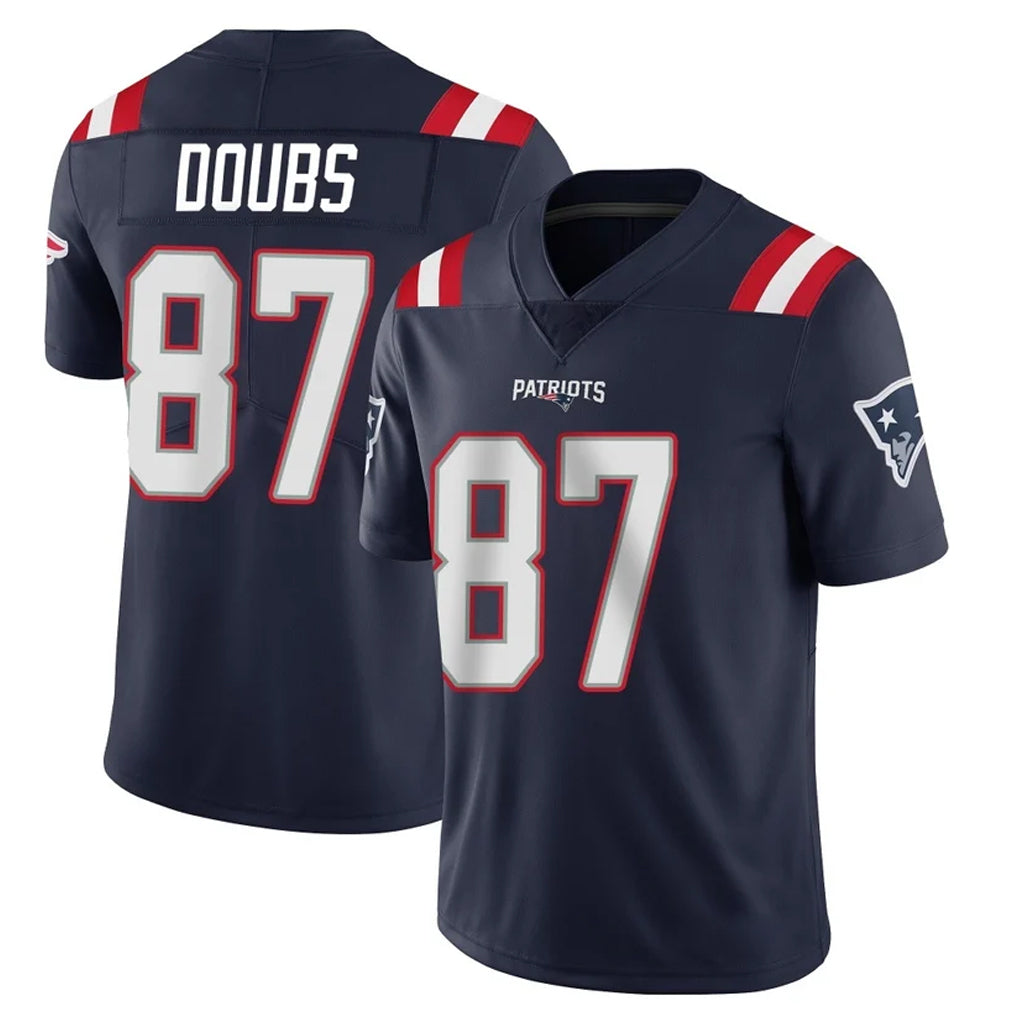 NE.Patriots #87 Romeo Doubs Player Navy Vapor Untouchable Home Game STECN Stitched Jerseys