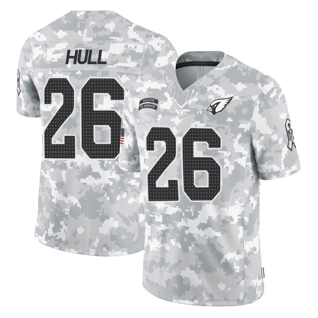 A.Cardinals #26 Evan Hull Player Arctic Camo Limited Salute To Service Home Game STECN Stitched Jerseys