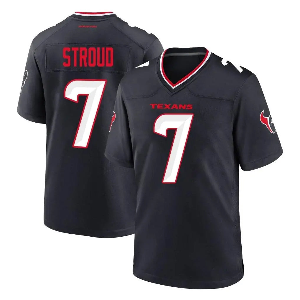 H.Texans #7 CJ Stroud Player Navy Team Home Game STECN Stitched Jerseys