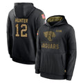 J.Jaguars #12 Travis Hunter Player Black Salute to Service Hoodies Limited Game STECN Stitched Jerseys