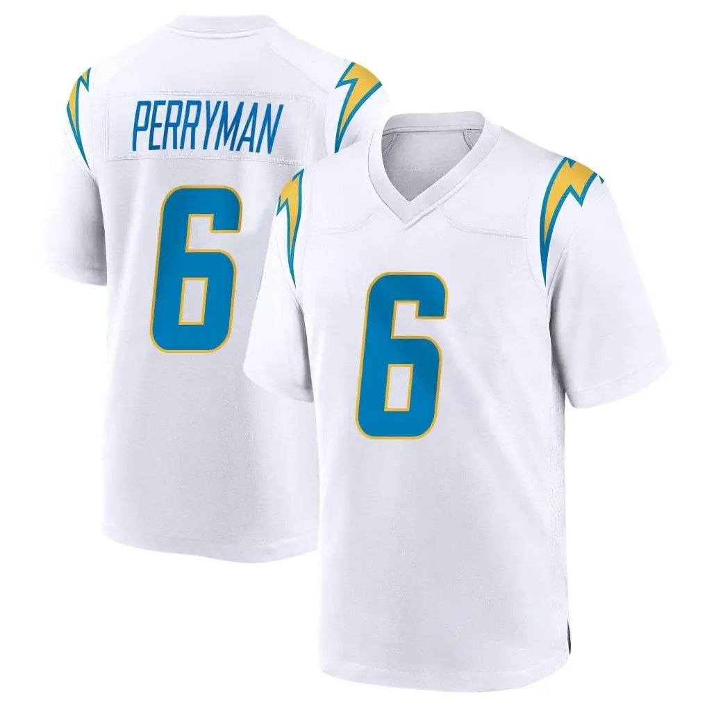 LA.Chargers #6 Denzel Perryman Player White Home Game STECN Stitched Jerseys