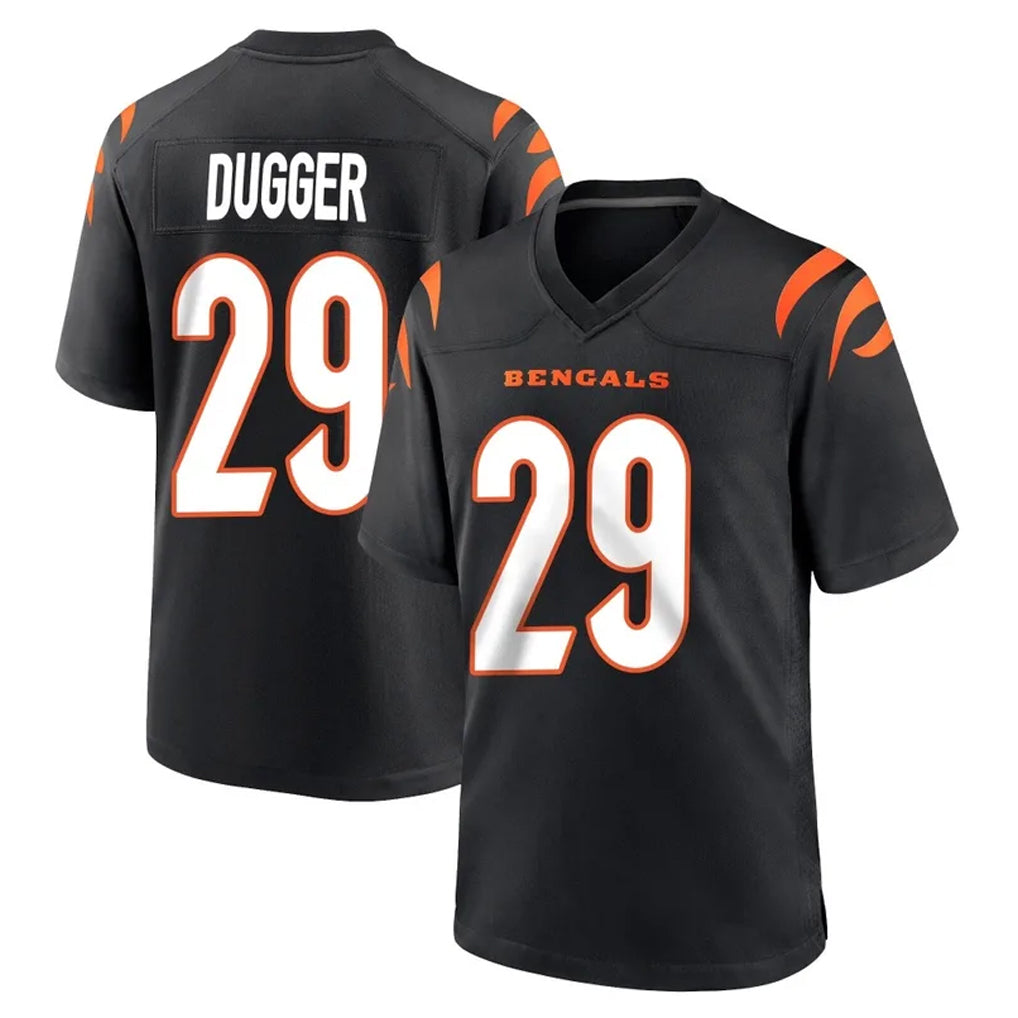 C.Bengals #29 Kyle Dugger Player Black Home Game STECN Stitched Jerseys