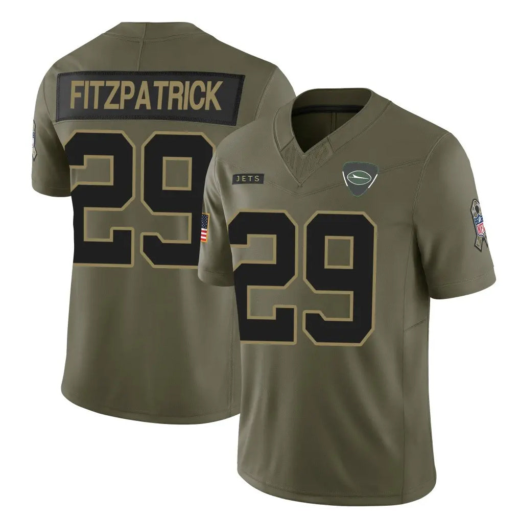 NY.Jets #29 Minkah Fitzpatrick Player Olive 2025 Salute To Service Limited STECN Stitched Jerseys