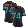 M.Dolphins #74 Kadyn Proctor Player Black Limited Pitch Rivalries Collection Home Game STECN Stitched Jerseys