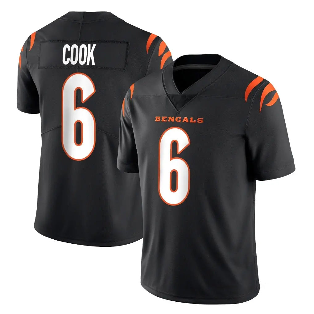 C.Bengals #6 Brian Cook Player Black Vapor Untouchable Limited Home Game STECN Stitched Jerseys