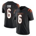C.Bengals #6 Brian Cook Player Black Vapor Untouchable Limited Home Game STECN Stitched Jerseys