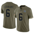 D.Cowboys #6 Donovan Ezeiruaku Player Olive Salute to Service Limited Game STECN Stitched Jerseys