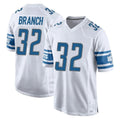 D.Lions #32 Brian Branch Player White Home Game STECN Stitched Jerseys