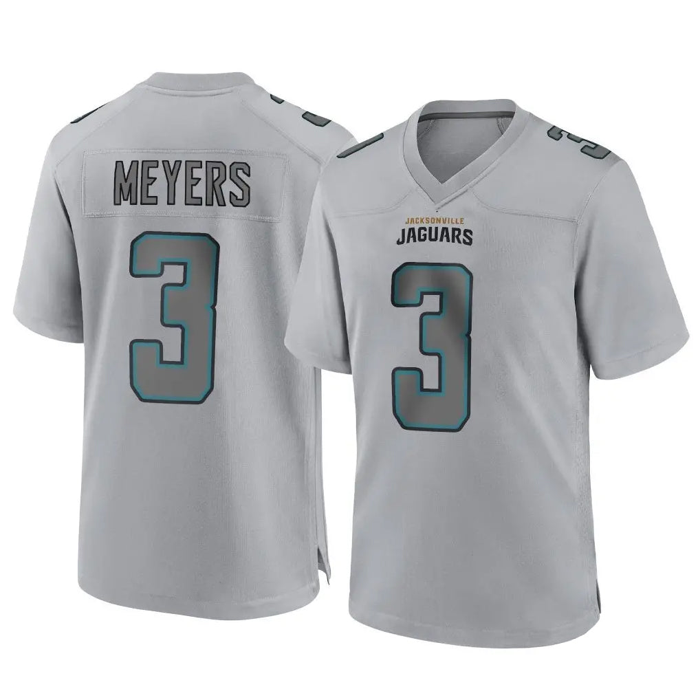 J.Jaguars #3 Jakobi Meyers Player Gray Atmosphere Fashion Home Game STECN Stitched Jerseys