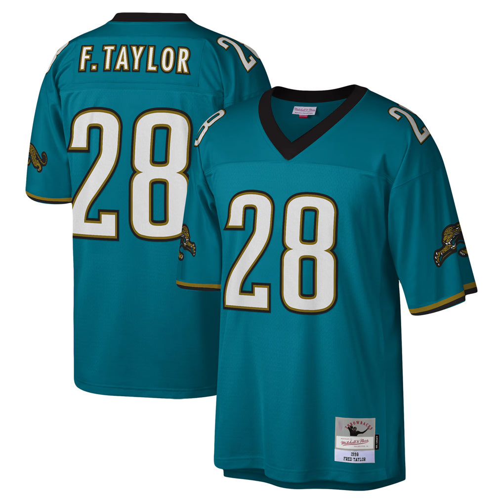 J.Jaguars #28 Fred Taylor?Player Teal Mitchell & Ness Legacy Home Game STECN Stitched Jerseys