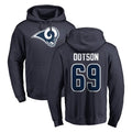 LA.Rams #69 Kevin Dotson Player Navy Pullover Hoodie Limited Game STECN Stitched Jerseys