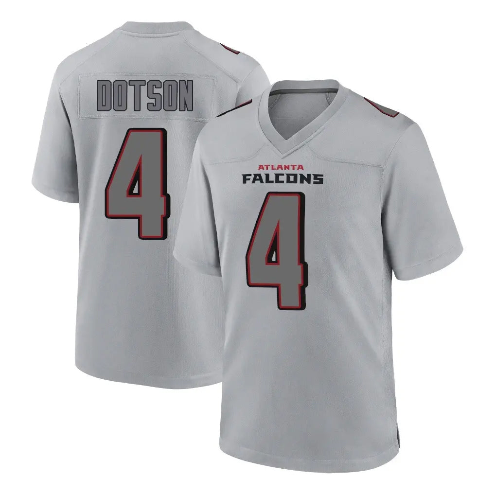 A.Falcons #4 Jahan Dotson Player Gray Fashion Home Game STECN Stitched Jerseys