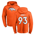 D.Broncos #93 D.J. Jones Player Orange Pullover Hoodie Limited STECN Stitched Jerseys