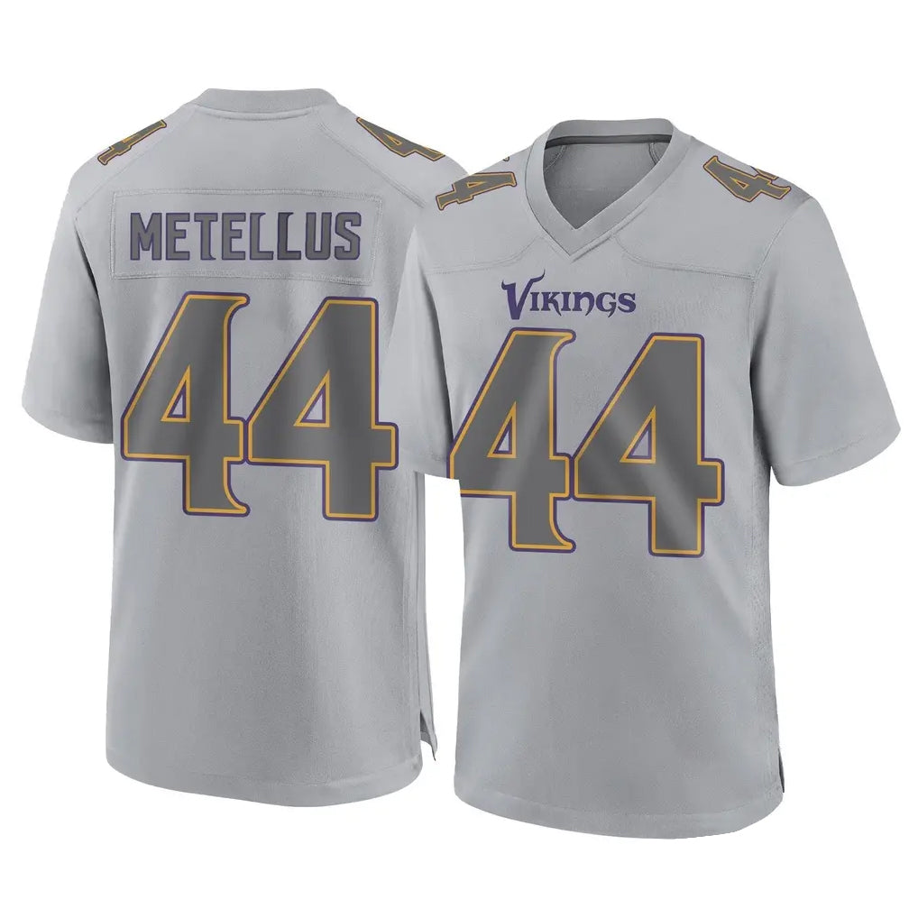 M.Vikings #44 Josh Metellus Player Gray Atmosphere Fashion Home Game STECN Stitched Jerseys