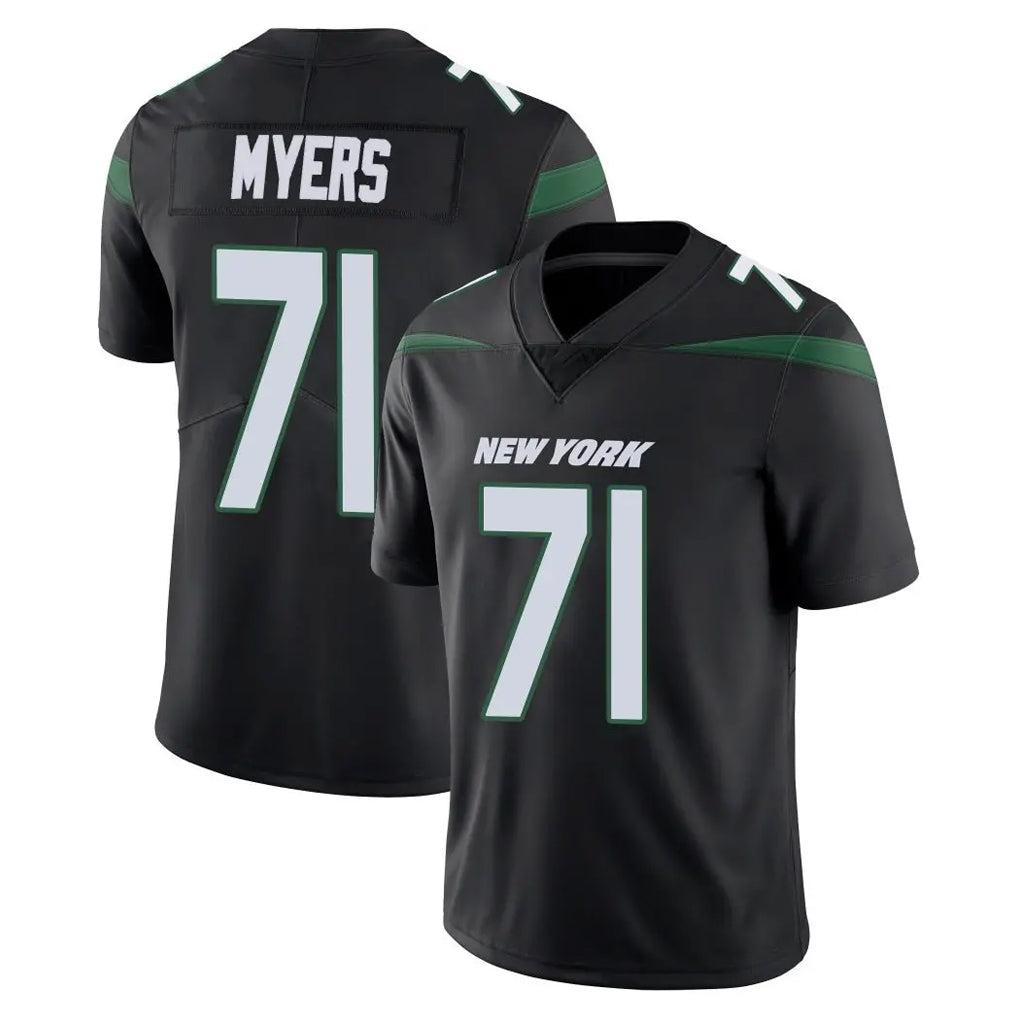 NY.Jets #71 Josh Myers Player Stealth Black Limited Vapor Home Game STECN Stitched Jerseys