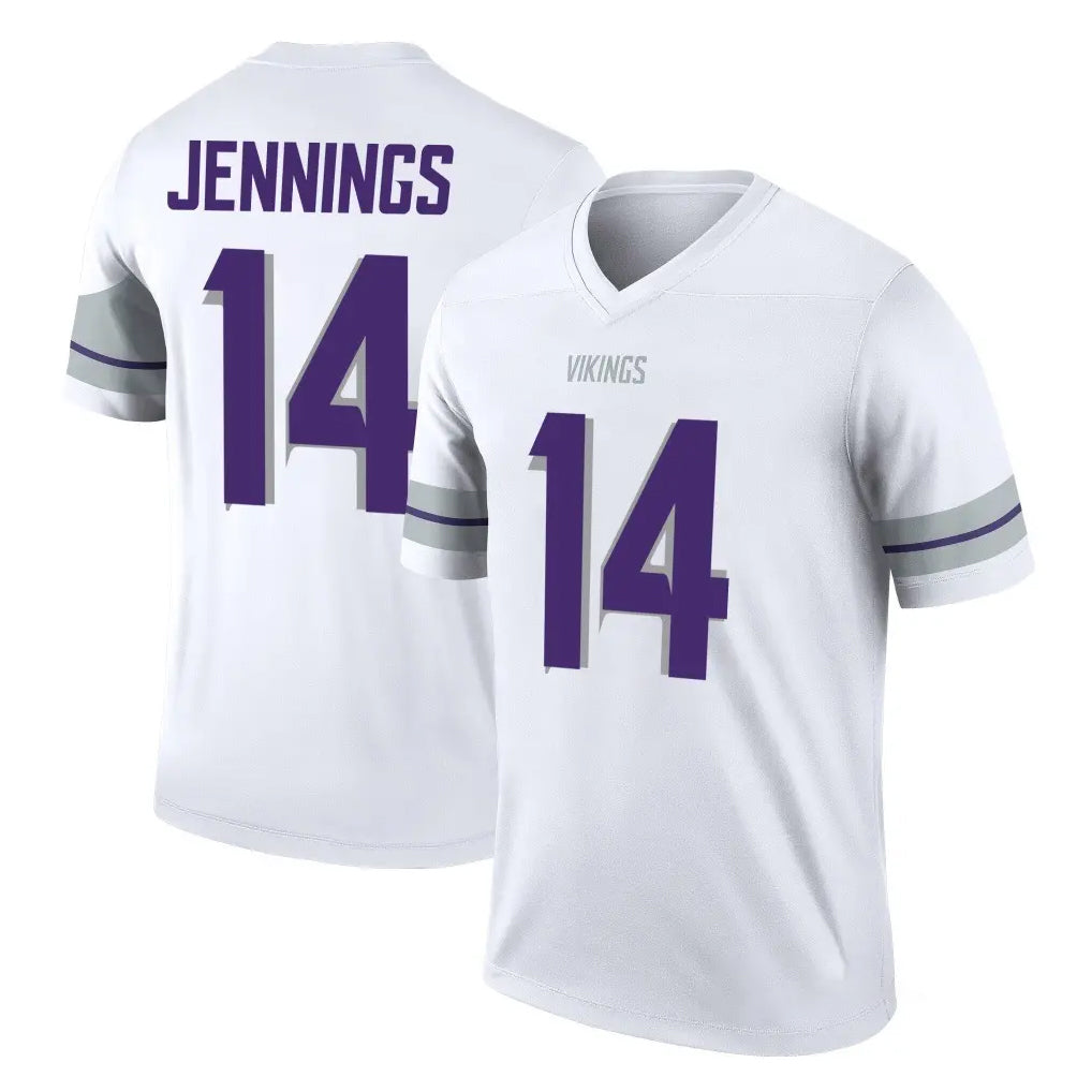M.Vikings #14 Jauan Jennings Player White Alternate Legend Home Game STECN Stitched Jerseys