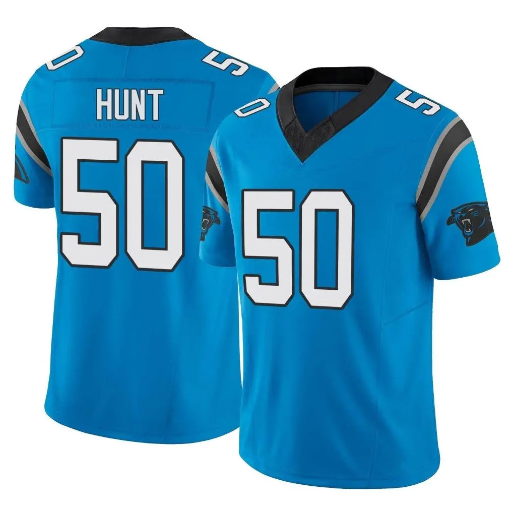 C.Panthers #50 Robert Hunt Player Blue Vapor F.U.S.E. Limited Home Game STECN Stitched Jerseys