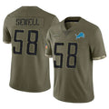 D.Lions #58 Penei Sewell Player Olive Salute To Service Limited STECN Stitched Jerseys