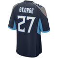 STECN T.Titans #27 Eddie George Navy Game Retired Player Jersey