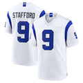 LA.Rams #9 Matthew Stafford Player Fearsome White Home Game STECN Stitched Jerseys