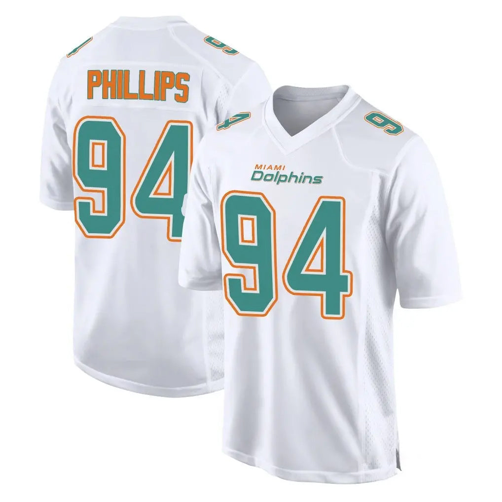 M.Dolphins #94 Jordan Phillips Player White Fashion Home Game STECN Stitched Jerseys